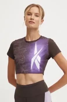 Reebok tricou de antrenament LUX Collection culoarea maro, 100205572 imagine