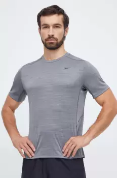 Reebok tricou de antrenament Motionfresh Athlete culoarea gri, melanj imagine