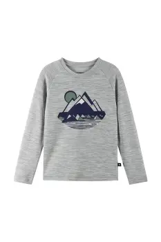 Reima hanorac de lana pentru copii Viisas culoarea gri, cu imprimeu, 5200012C imagine