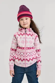 Reima hanorac polar pentru copii Northern culoarea roz, cu gluga, cu model, 5200044A imagine