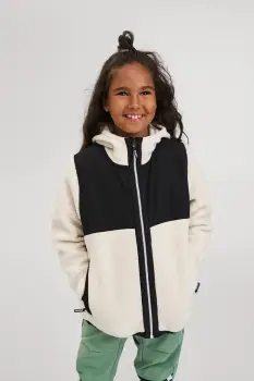 Reima hanorac polar pentru copii Turbo culoarea bej, cu gluga, uni, 5200437A imagine