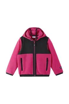 Reima hanorac polar pentru copii Turbo culoarea roz, cu gluga, neted, 5200437A imagine