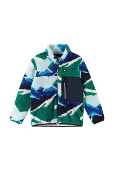 Reima hanorac polar pentru copii Turilas culoarea verde, cu imprimeu, 5200364B imagine