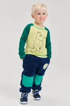 Reima pantaloni de trening pentru bebelusi Moomin Lustig culoarea bleumarin, uni, 5200447A imagine