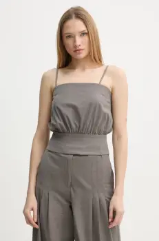 Remain bluza din amestec de lana culoarea maro, neted, 5023241012 imagine