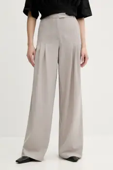 Remain pantaloni din lana culoarea gri, lat, high waist, 5024733058 imagine