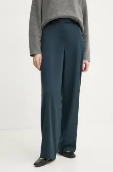 Remain pantaloni femei, culoarea albastru marin, lat, high waist, 5025062219 imagine