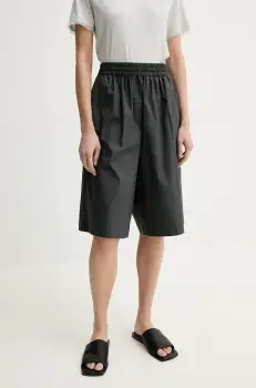 Remain pantaloni scurti femei, culoarea gri, uni, high waist, 502700847 imagine