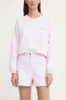 Remain pantaloni scurti jeans femei, culoarea roz, modelator, high waist imagine