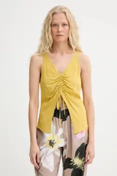 Renewed bluza creative upcycling culoarea galben, uni, Renewed INTU x Answear imagine