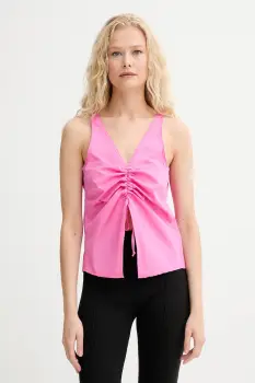 Renewed bluza din bumbac creative upcycling culoarea roz, uni, Renewed INTU x Answear imagine