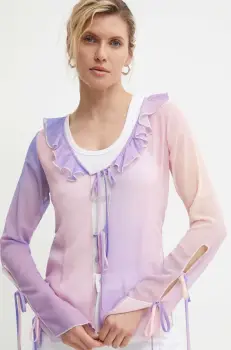 Resume bluza AishaRS Blouse femei, culoarea violet, modelator, 20731129 imagine
