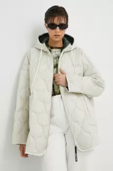 Resume geaca femei, culoarea bej, de tranzitie, oversize imagine