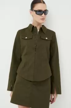 Resume geaca jeans femei, culoarea verde, de tranzitie imagine