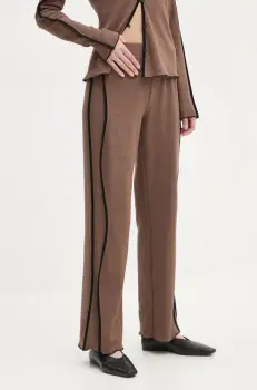 Resume pantaloni de trening CiaraRS culoarea maro, neted, 222331213 imagine