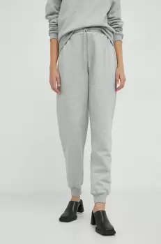 Resume pantaloni de trening femei, culoarea gri, melanj imagine