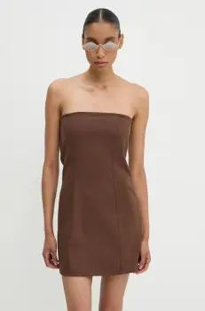 Resume rochie CassieRS culoarea maro, mini, mulata, 122641226 imagine