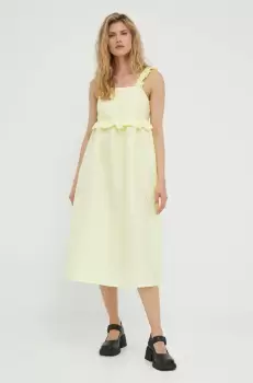 Resume rochie culoarea galben, midi, evazati imagine