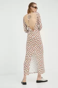 Resume rochie culoarea maro, maxi, drept imagine