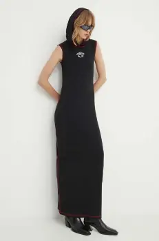 Resume rochie EstelleRS culoarea negru, maxi, mulata, 23031262 imagine