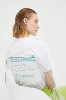 Resume tricou din bumbac culoarea alb imagine