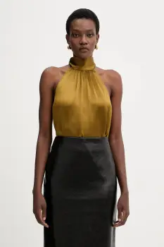 Retrofete bluza Martina culoarea verde, uni, R-FW25-11995-11 imagine