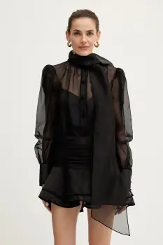 Retrofete rochie de matase Celandine culoarea negru, mini, evazati, R-FW25-11858-17 imagine