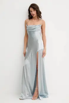 Retrofete rochie de matase Emery maxi, drept, HL24-7943 imagine