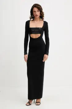 Retrofete rochie din amestec de lana Raelle culoarea negru, maxi, drept, HL25-10438 imagine