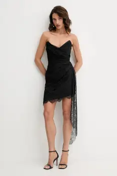 Retrofete rochie Harvelle culoarea negru, mini, drept, R25-10606 imagine