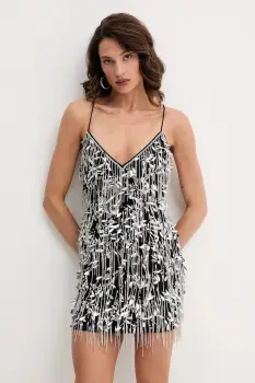 Retrofete rochie Haven culoarea argintiu, mini, mulata, SS24-9226 imagine