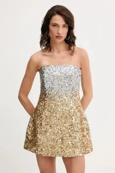 Retrofete rochie Kameron culoarea auriu, mini, evazati, HL25-10636 imagine