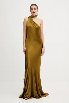 Retrofete rochie Kelsa culoarea verde, maxi, mulata, R-FW25-11950-17 imagine