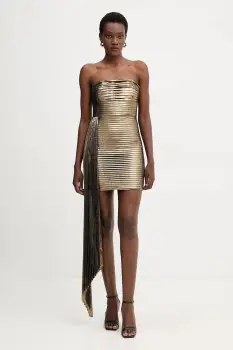 Retrofete rochie Marcy culoarea auriu, mini, mulata, FW24-9673 imagine