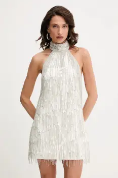 Retrofete rochie Tori culoarea alb, mini, drept, R25-11091 imagine