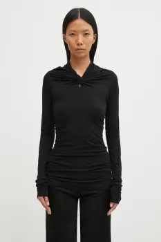 Rick Owens Lilies bluza cu casmir Kairo culoarea negru, uni, LI02E3212.JBWS imagine