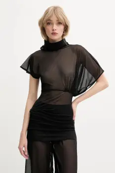 Rick Owens Lilies bluza culoarea negru, neted, LI01E4205OT imagine