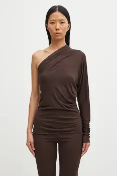 Rick Owens Lilies bluza Diana culoarea maro, uni, LI02E3220.RV imagine