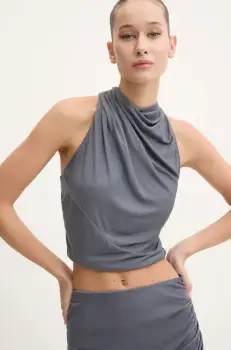 Rick Owens Lilies bluza femei, culoarea gri, neted, LI02D5121RV imagine