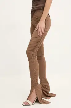 Rick Owens Lilies pantaloni femei, culoarea maro, mulata, high waist, LI02D5335CVI imagine