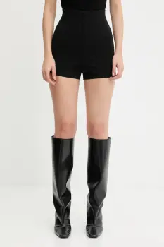 Rick Owens Lilies pantaloni scurti Dirt Bolan Cut Off culoarea negru, uni, high waist, LI02E3394.JCVS imagine