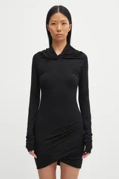 Rick Owens Lilies rochie cu casmir Kairo culoarea negru, mini, mulata, LI02E3568.JBWS imagine