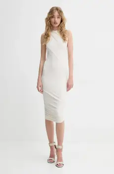 Rick Owens Lilies rochie culoarea bej, midi, mulata, LI01E4519CVI imagine