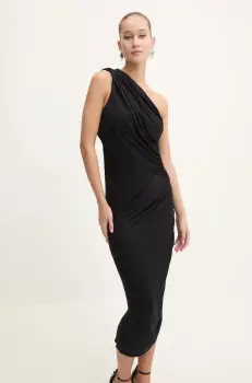 Rick Owens Lilies rochie culoarea negru, maxi, mulata, LI02D5526RV imagine