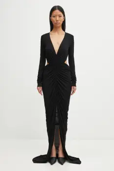 Rick Owens Lilies rochie Poppy culoarea negru, maxi, mulata, LI02E3507.RV imagine