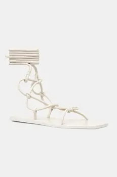 Rick Owens Lilies sandale de piele Penta culoarea bej, LI01E4808 imagine