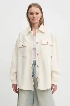 Rip Curl geaca cu aspect de camasa HIGH TIDE culoarea bej, de tranzitie, oversize, 02BWJA imagine