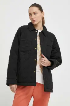 Rip Curl geaca femei, culoarea negru, de tranzitie, oversize imagine