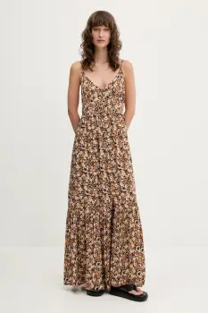 Rip Curl rochie culoarea maro, maxi, evazati, 049WDR imagine