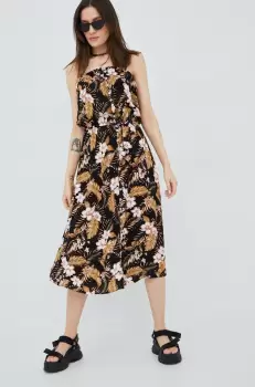 Rip Curl rochie culoarea negru, midi, drept imagine